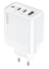 Сетевое зарядное устройство PERO TC17  USB-A QC 3.0 + USB-C PD + USB-C PD 65W белый ТС17W фото