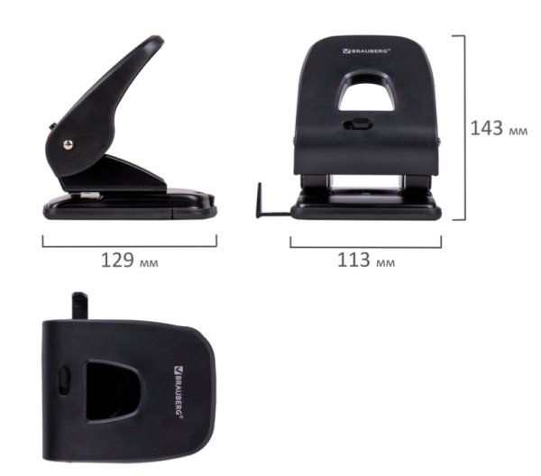 Дырокол BRAUBERG "SX-40", до 40 листов, черный, 229695 фото