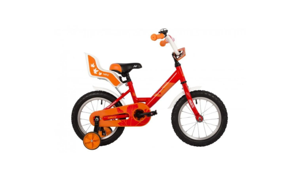 (м) Велосипед детский NOVATRACK 14"144MAPLE.RD22  красный, полная защита цепи, тормоз нож, крылья цв фото