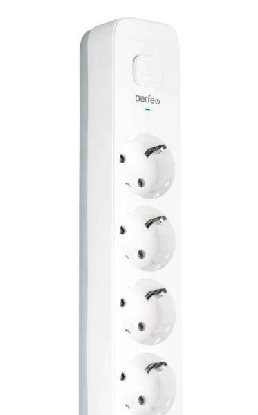 Удлинитель PERFEO PF_C3973, 6 роз - 5,0 м - белый фото