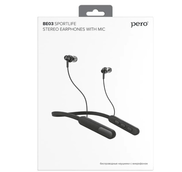 Беспроводные bluetooth наушники PERO BE03 SPORTLIFE Grey фото