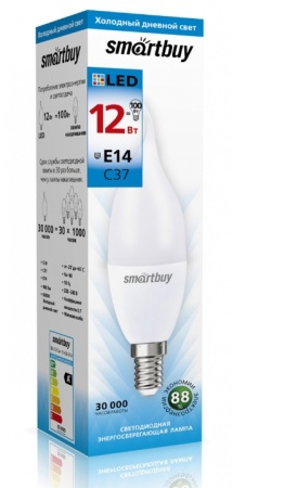Светодиодная лампа SMARTBUY (SBL-C37Can-12-60K-E14) 12W/6000/E14 фото