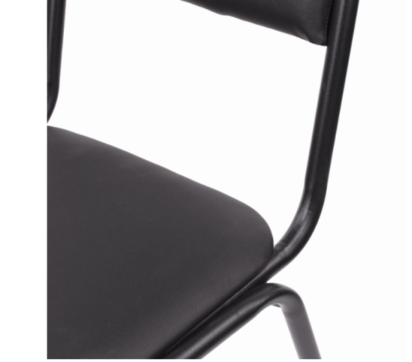 Стул для посетителей Стандарт, черный каркас, кожзам черный, РС00М фото