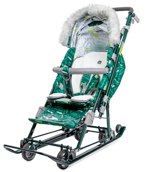 Санки-коляска Ника детям НД7-8SK зеленый НД7-8SK/2 фото