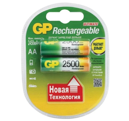 Акк-ры  АА 2 шт. GP HR6-2BL 2500MAH фото