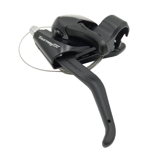 Шиф/Тор р. Shimano Tourney, TX800, левый, 3 скорости, индикатор, тормозная ручка под 2 пальца, трос  фото