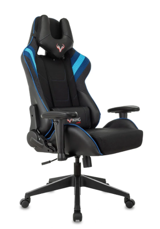 Кресло игровое Zombie VIKING 4 AERO черный/синий ткань/эко.кожа с подголов. крестов. пластик VIKING  фото