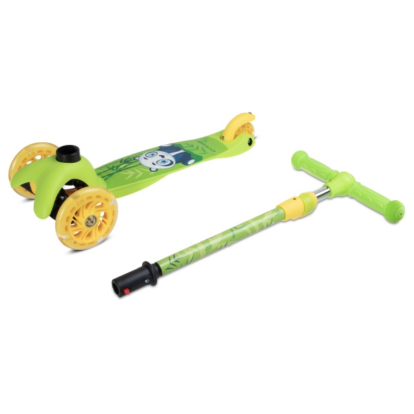 Самокат-кикборд CITY-RIDE CR-S4-05PGN телескопический руль металл, колеса PU 120/76 со светодиодами, фото