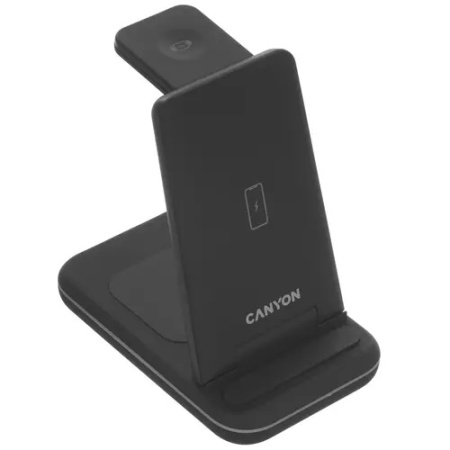 Беспроводное зарядное устройство CANYON WS-304 3в1 Черный (CNS-WCS304B) фото