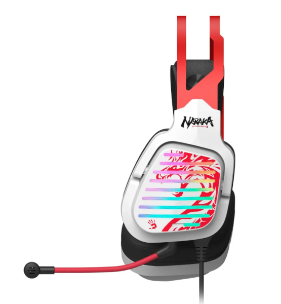 Игровые наушники с микрофоном A4 Bloody G560 белый/красный 2м мониторные USB (G560 NARAKA) фото