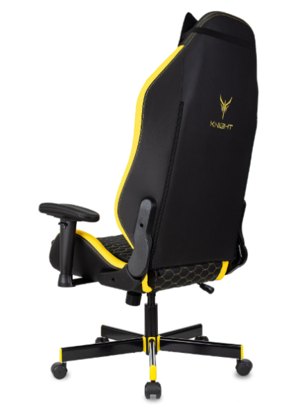Кресло игровое Knight Neon черный/желтый соты экокожа с подголов. крестов. металл KNIGHT NEON YELLOW фото