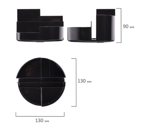 Подставка-органайзер BRAUBERG ROUND, 6 отделений, 130х130х90 мм, черная, 238100 купить ЦИТ Подставка-органайзер BRAUBERG ROUND, 6 отделений, 130х130х90 мм, черная, 238100 фото