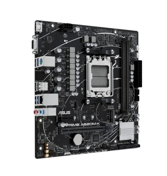Материнская плата ASUS PRIME A620M-K  <S-AM5 AMD A620 2xDDR5 mATX AC`97 8ch(7.1) GbLAN RAID+VGA+HDMI фото