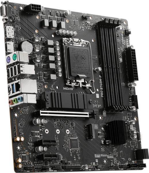 Материнская плата MB MSI PRO B760M-P <S-1700 Intel B760 4xDDR5 mATX AC`97 8ch(7.1) GbLAN+VGA+HDMI+DP фото