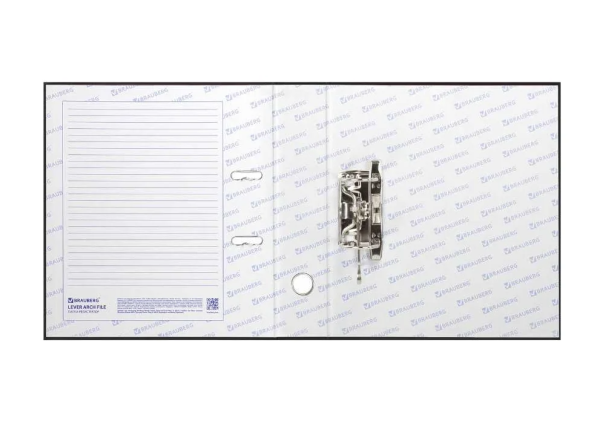 Папка-регистратор ШИРОКИЙ КОРЕШОК 90 мм с покрытием из ПВХ, черная, BRAUBERG, 271835 фото