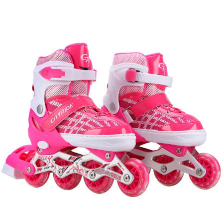 Комплект "CITY-RIDE" JB0210513(ролики, защита, шлем, конусы 5 шт), переднее колесо со светом, S разм фото