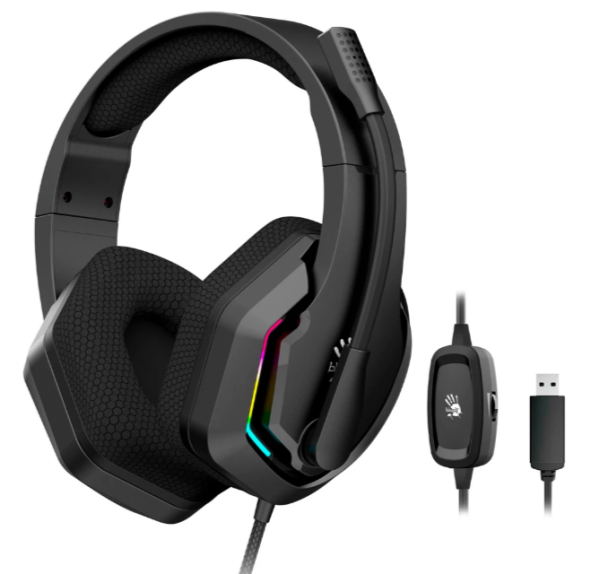 Игровые наушники с микрофоном A4 Bloody G260 USB черный фото