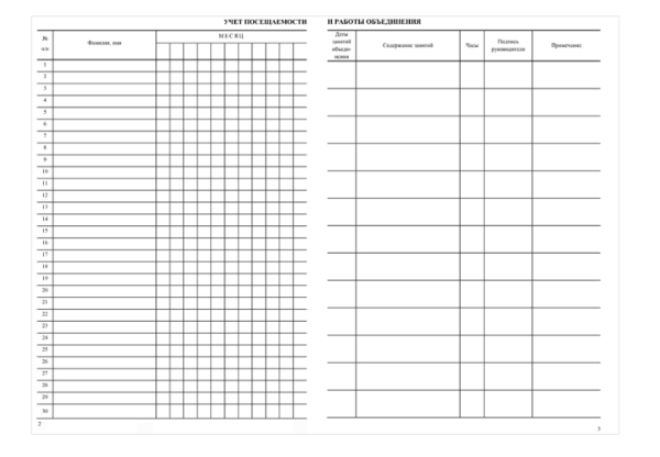 Журнал учета работы педагога дополнительного образования А4, 20л., на скрепке, блок газетный фото