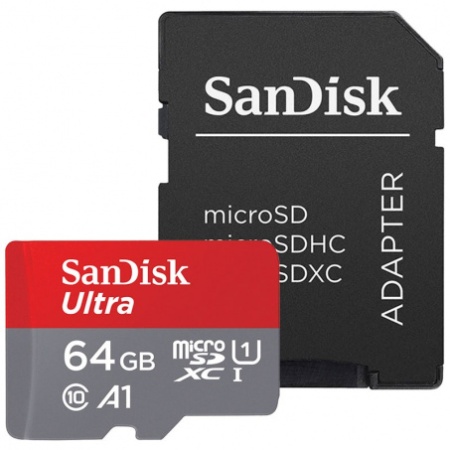 Карта памяти MicroSD 64GB SanDisk Ultra  A1 UHS-I A 1 (140Mb/s) (SDSQUAB-64G-GN6MA) фото