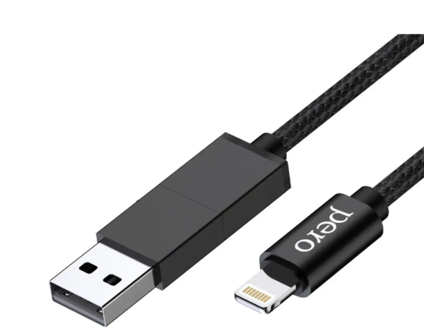 Кабель Type-C+USB-A - Lightning PERO DC-07 1м черный PRDC-07UTL1MB фото