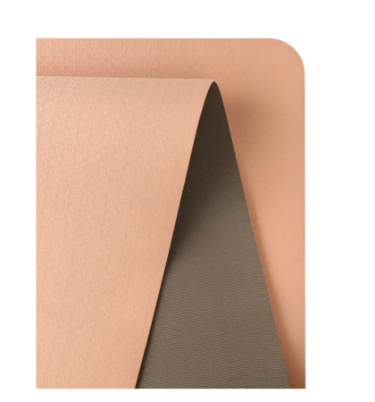 Коврик для йоги STARFIT FM-201 TPE 183x61х0,4 см персиковый/серый  фото