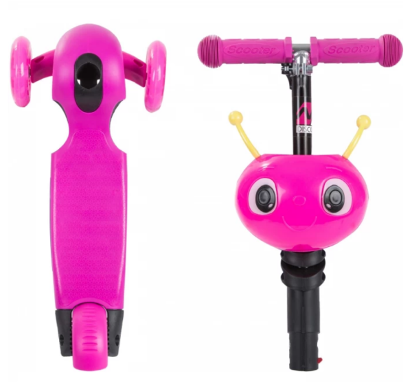 Самокат-кикборд NOVATRACK 120S.DISCOKIDS.PN9 Saddle для детей, трансформер, свет.колеса PU 120*90мм, фото