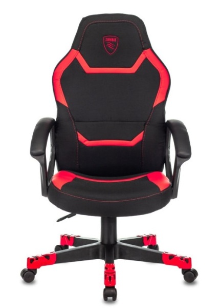 Кресло игровое Zombie 10 черный/красный искусст.кожа/ткань крестовина пластик ZOMBIE 10 RED  фото