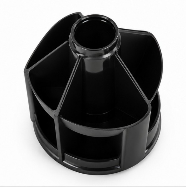 Подставка-органайзер BRAUBERG MINI, 10 отделений, вращающаяся, 107×107×130 мм, черная, 238094 фото
