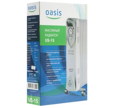 Масляный радиатор OASIS US-15 купить ЦИТ Масляный радиатор OASIS US-15 фото