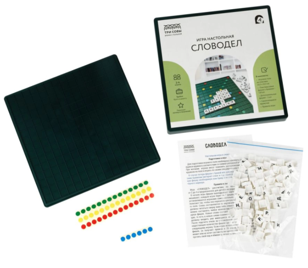 Игра настольная ТРИ СОВЫ "Словодел", 23,5*23,5см, пластиковая коробка фото