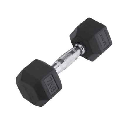 Гантель обрезиненная STARFIT DB-301  7 кг, черная фото