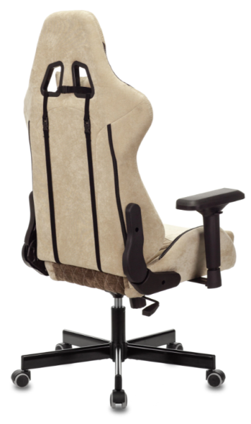 Кресло игровое Zombie VIKING 7 KNIGHT Fabric коричневый/бежевый ткань/эко.кожа с подголов. крестов.  фото