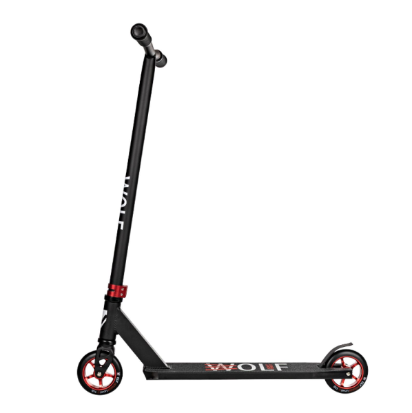 Самокат трюковый NOVATRACK 110A.WOLF.BRD26 Wolf 40, 110 мм, черный с красным фото