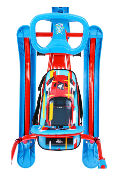 Снегокат Ника TWINY 2+ принт: "sportcar" (красный каркас) TW2+/SC фото