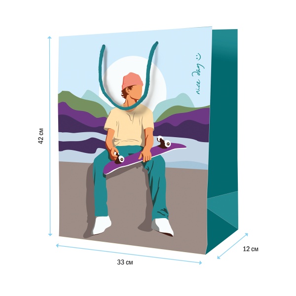 Пакет подарочный 33*42*12см ArtSpace "Nice day", ламинированный фото