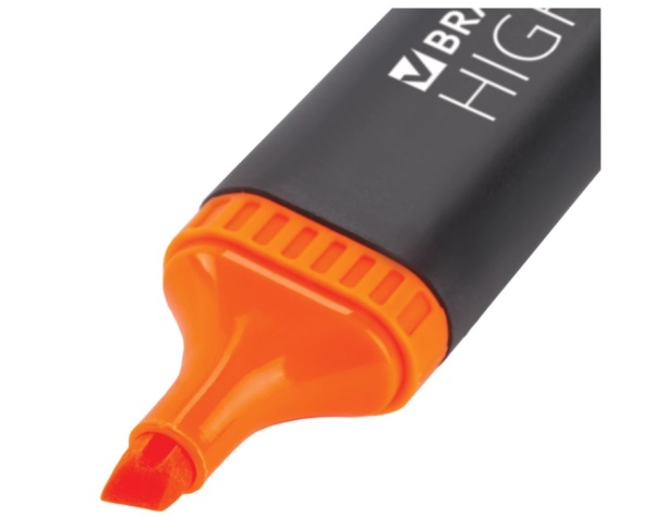 Текстовыделитель BRAUBERG "Contract", ОРАНЖЕВЫЙ, линия 1-5 мм, 150393 фото