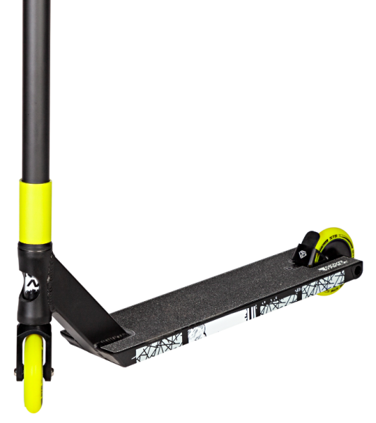 Самокат трюковый NOVATRACK 100A.CROW10.BK24 Crow 10, 100 мм, SCS, алюминий, черный с зеленым фото