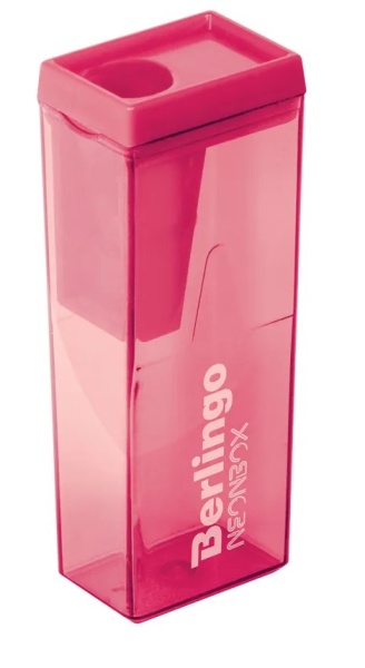 Точилка пластиковая Berlingo "NeonBox" 1 отверстие, контейнер, ассорти фото