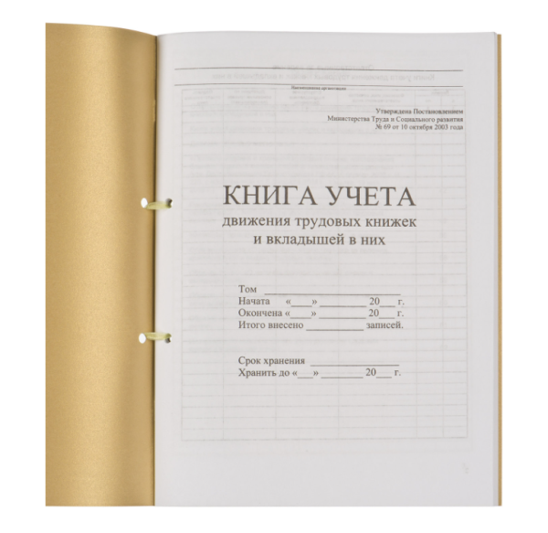 Книга учета движения трудовых книжек и вкладышей к ним, 32 л., сшивка, плобма, обложка ПВХ, 130203 фото