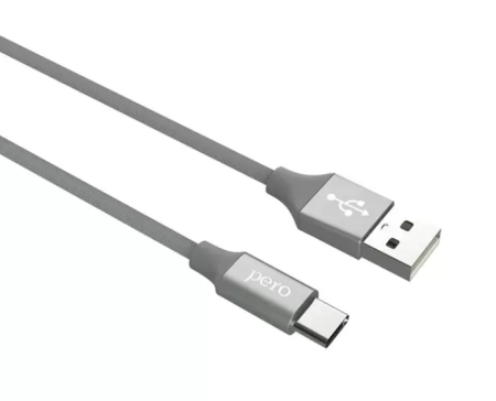 Кабель USB - Lightning PERO DC-02 1м серый (PRDC-028P1MGR) фото