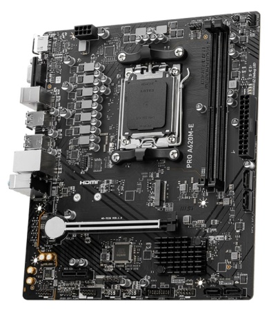 Материнская плата MSI PRO A620M-E <Soc-AM5 AMD A620 DDR5 mATX AC`97 8ch(7.1) GbLAN RAID+VGA+HDMI> фото