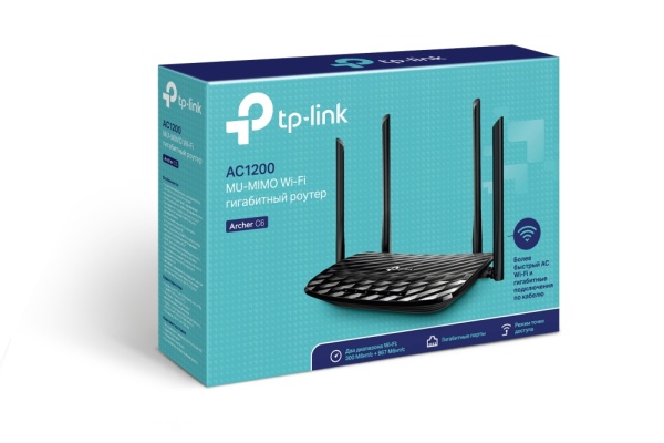 Wi-Fi роутер TP-Link Archer C6 AC1200 10/100/1000BASE-TX черный фото