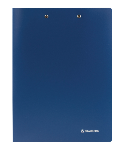 Папка с 2 мет.приж. BRAUBERG Стандарт, синяя, до 100 листов, 0,6мм, 221625 фото