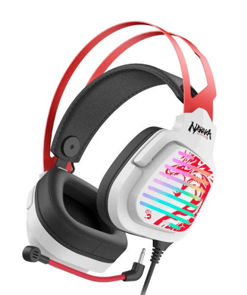 Игровые наушники с микрофоном A4 Bloody G560 белый/красный 2м мониторные USB (G560 NARAKA) фото