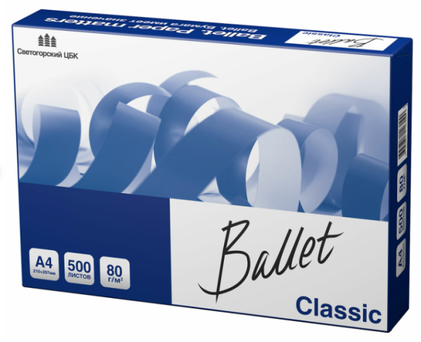 Бумага BALLET CLASSIC 500 л. 80 г/м2 А4 марка В купить ЦИТ Бумага BALLET CLASSIC 500 л. 80 г/м2 А4 марка В фото