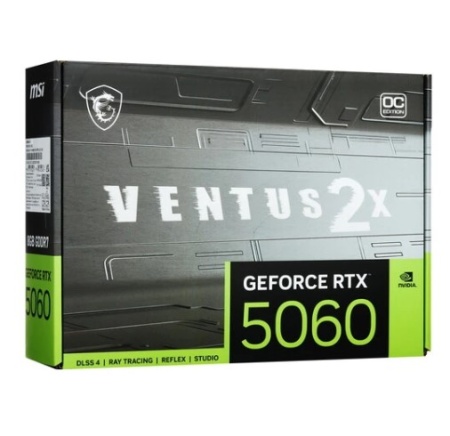 Видеокарта PCI-E 8Gb MSI NV RTX 5060 8G VENTUS 2X 128bit GDDR7 2280/28000 HDMI/DP/HDCP RTL фото