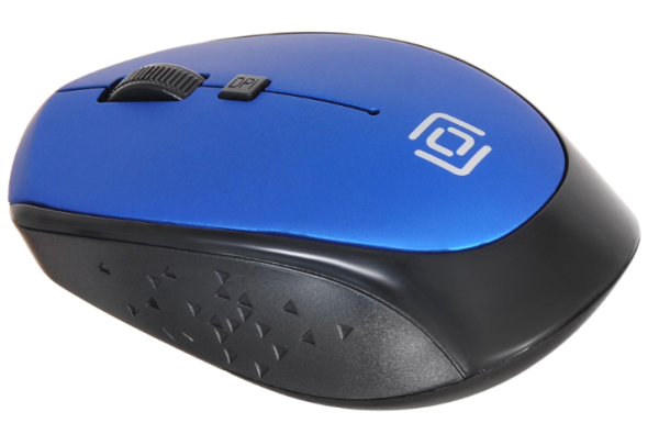 Мышь Oklick 488MW черный/синий оптическая (1600dpi) беспроводная USB (4but) фото