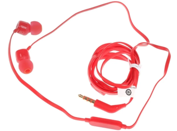 Наушники с микрофоном JBL T110 Красные фото