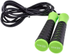Скакалка BASEFIT RP-103 PVC, 3,05 м, с нескользящей ручкой, черный/зеленый фото