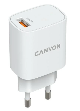 Сетевое зарядное устройство Canyon H-18-01 CNECHA18W белый фото